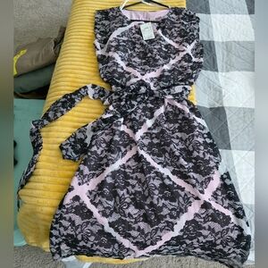 NWT Emma & Michele Black and Pink Lace look Dress